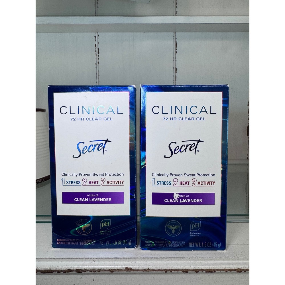 Secret Clinical Strength 72 HR Clear Gel Antiperspirant Clean Lavender 2 Pack